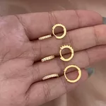 Trio Argolas Click Cravejada Banhado a Ouro 18k