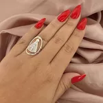 Anel com Nossa Senhora Aparecida Cravejado Prata 925