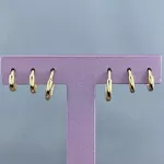 Trio Argolas Lisas Banhada a Ouro 18k