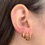 Trio Argolas Lisas Banhada a Ouro 18k