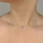 Chocker Olho Grego Resinado Prata 925