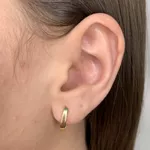 Argola Click Oval Lisa Semijoia Banhada a Ouro 18k