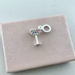 Berloque Taça com Zirconia Colorida Prata 925