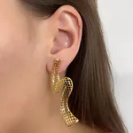 Brinco em S Rendado Banhado a Ouro 18k