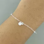 Pulseira 5 Pingentes Medalhas Lisas 1,6gr Prata 925