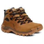 Bota Coturno Couro Legítimo California Marrom Caramelo Masculina Adventure Trilha Com C.A 