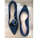 SAPATO SCARPIN COURO ATANADO MARINHO