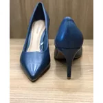SAPATO SCARPIN COURO ATANADO MARINHO