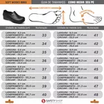 Sapato Unissex Branco Estampa DNA BB65 Soft Works Sapato de Segurança EPI Antiderrapante