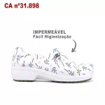 Sapato Unissex Branco Estampa DNA BB65 Soft Works Sapato de Segurança EPI Antiderrapante
