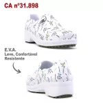 Sapato Unissex Branco Estampa DNA BB65 Soft Works Sapato de Segurança EPI Antiderrapante