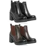 Combo Bota Feminina Naomi Elastico Preto/Cafe