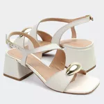 Sandália Gisele Off White Santa Moça
