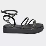 Sandália Flatform Alanis Preta Santa Moça