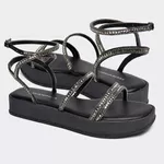 Sandália Flatform Alanis Preta Santa Moça