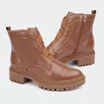 Coturno Soft Cano Curto Castanho Santa Moça