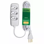 Extensão Compacta 3 Metros Cabo PP Branca 17991 Ilumi