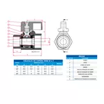 Registro Esfera Mini 1/4'' Macho e Fêmea MGA