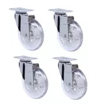 Rodizio Gel Giratório 75mm Kit 4 Peças
