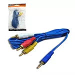 Cabo Aurxiliar Azul Reforçado P2 x 3RCA com 1,50m BFH1511
