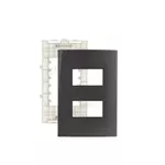 Placa 4 x 2 Grafite 2 Postos Separados Linha Sleek Margirius