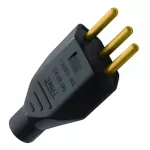 Pino Plug Macho 2p + T 10a Preto Fame