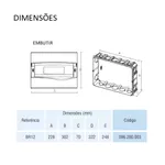 Quadro de Distribuição Embutir para 12 Disjuntores 096.200.003 Brum