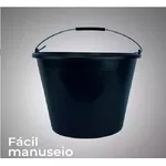 Balde Plastico Preto 12L Alça Metal Max 39710
