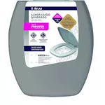 Assento Sanitário Quadrado Almofadado Cinza PR1064-5
