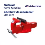 Torno De Bancada N8 Profissional Metalcava Ferro Fundido