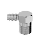 Adaptador Niquelado Vertical de Latão Niquelado Para Gás Rosca 1/2" e Mangueira 3/8" 