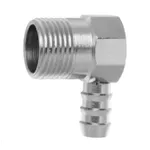 Adaptador Niquelado Vertical de Latão Niquelado Para Gás Rosca 1/2" e Mangueira 3/8" 