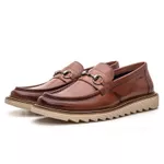 Sapato Loafer Monet em Couro Havana