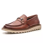 Sapato Loafer Monet em Couro Havana