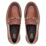 Sapato Loafer Monet em Couro Havana