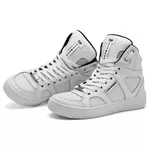 Tênis Bota Sneaker Cano Alto Top Fitness Em Couro Branco