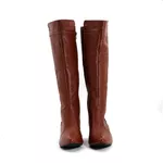 Botas Femininas De Montaria Lirom Cano Alto Com Salto Em Couro Legitimo Marrom