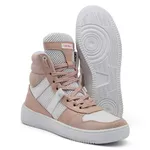 Tenis Feminino Sneakers Lirom Fitness Rosê e Branco