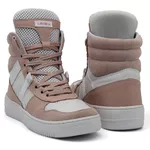 Tenis Feminino Sneakers Lirom Fitness Rosê e Branco