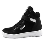 Tenis Masculino Top Fitness Cano Alto Em Couro Preto/Branco