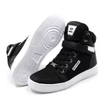 Tenis Masculino Top Fitness Cano Alto Em Couro Preto/Branco