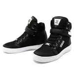 Tenis Masculino Top Fitness Cano Alto Em Couro Preto/Branco