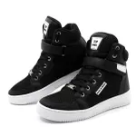 Tenis Masculino Top Fitness Cano Alto Em Couro Preto/Branco