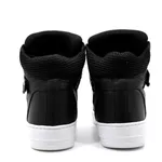 Tenis Masculino Top Fitness Cano Alto Em Couro Preto/Branco