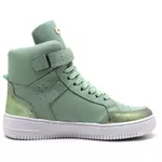 Tenis Feminino Sneakers Lirom Fit Em Couro Verde