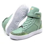 Tenis Feminino Sneakers Lirom Fit Em Couro Verde