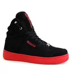 Tenis Sneakers Cano Alto Top Fitness Preto/Vermelho