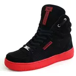 Tenis Sneakers Cano Alto Top Fitness Preto/Vermelho