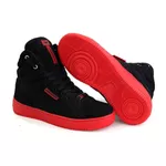 Tenis Sneakers Cano Alto Top Fitness Preto/Vermelho