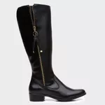 Bota Feminina Montaria Rafaela em Couro Preto 